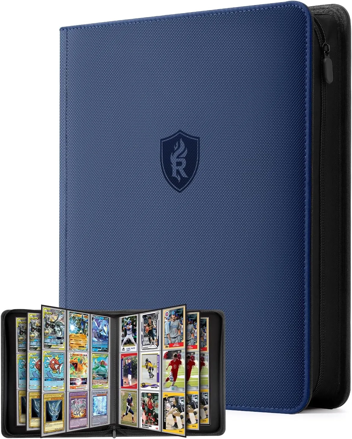 9 Pocket Top Loader Binder-Trading Card Binder with Zipper Double-Sided Premium 252 Toploaders for TCG, MTG, Sport Cards