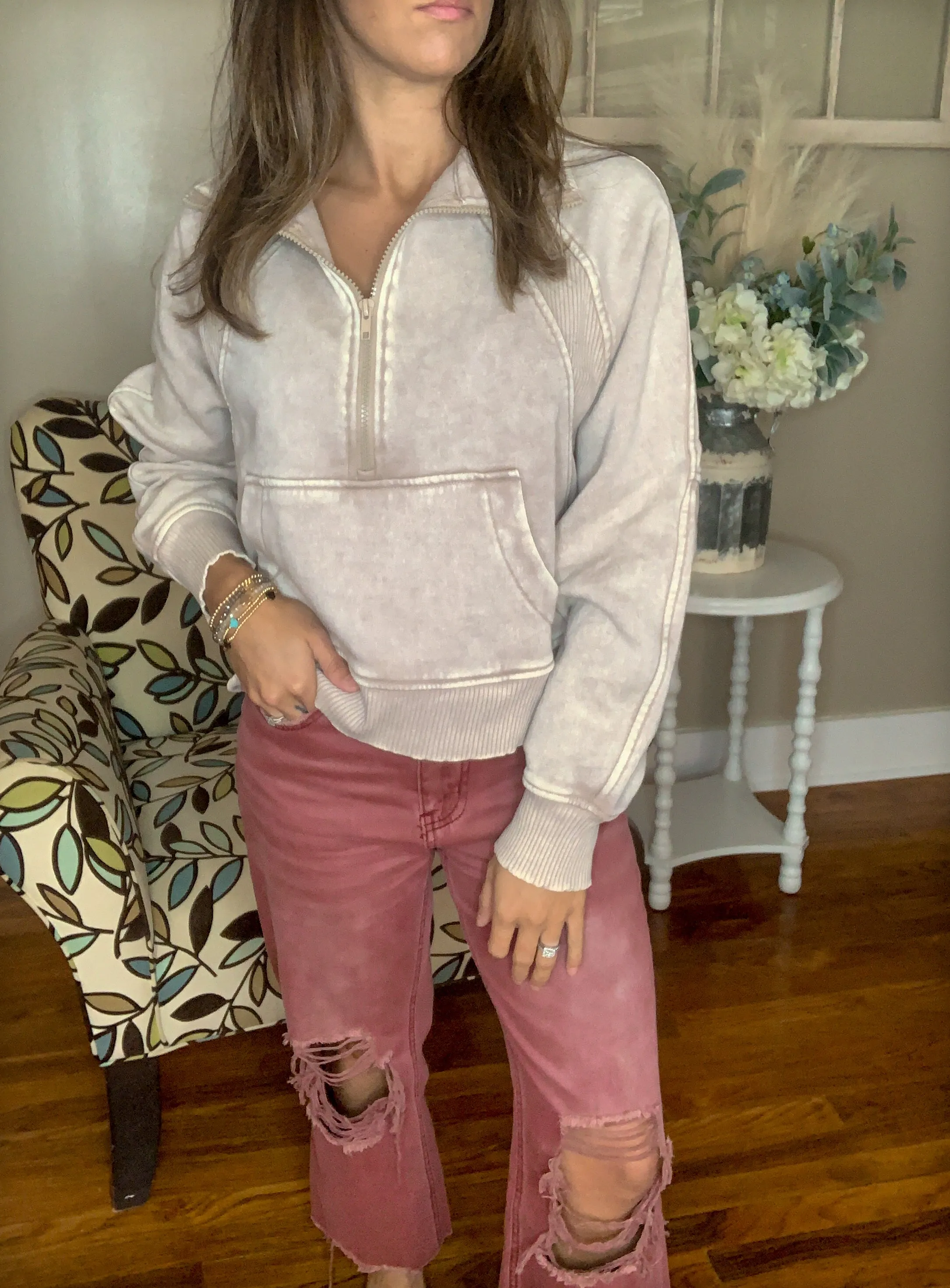 90'S VINTAGE SUPER HIGH RISE CROP FLARE JEANS | RUSSET BROWN