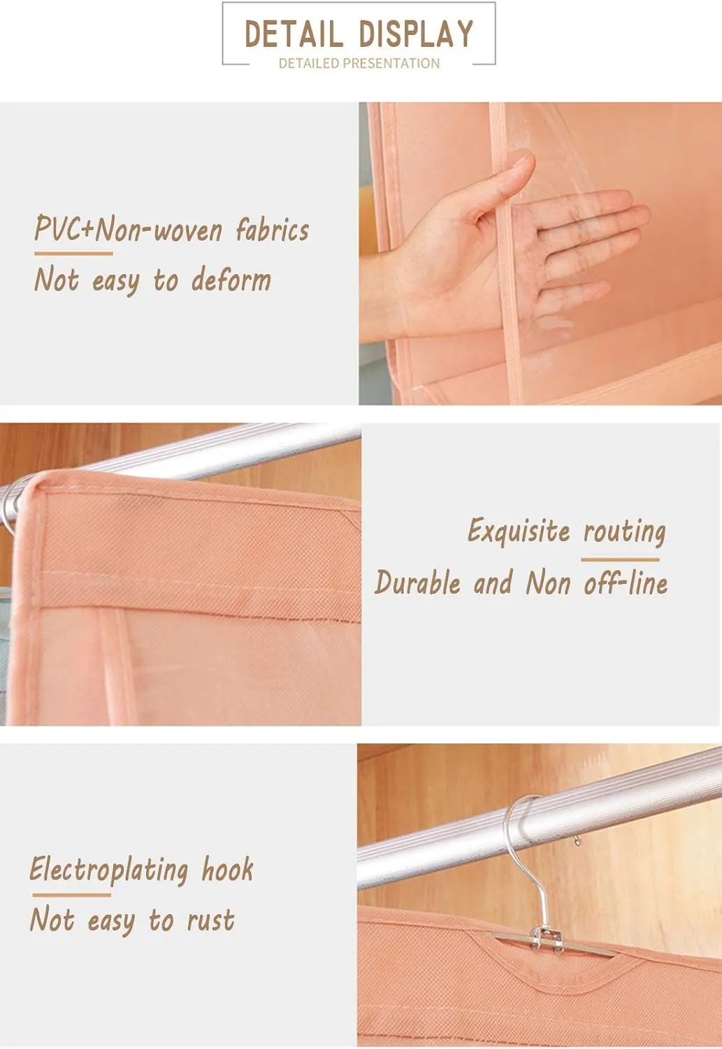 AARAINBOW 2 Packs Hanging Handbag Purse Organizer for Closet, Womens Purse Storage Bag, 8 Pockets Wardrobe Space Saving Purse Holder, Wardrobe Handbag Organizer, 41L*13.5W (B, 2 Gray)