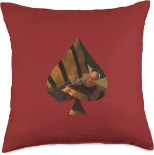 Ace of spades, Caravaggio, The Cardsharps Throw Pillow