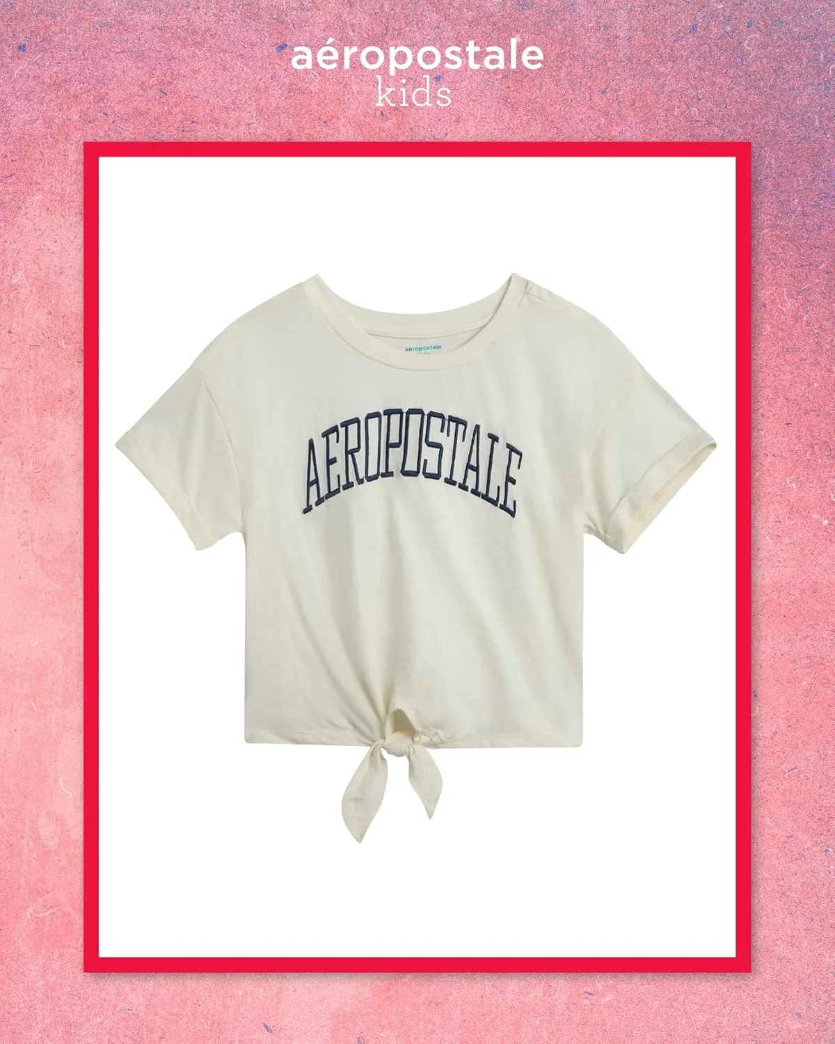 AEROPOSTALE Girls Shorts Set - 2 Piece Short Sleeve Graphic Tee and Paperbag Twill or Denim Shorts Outfits for Girls (7-12)