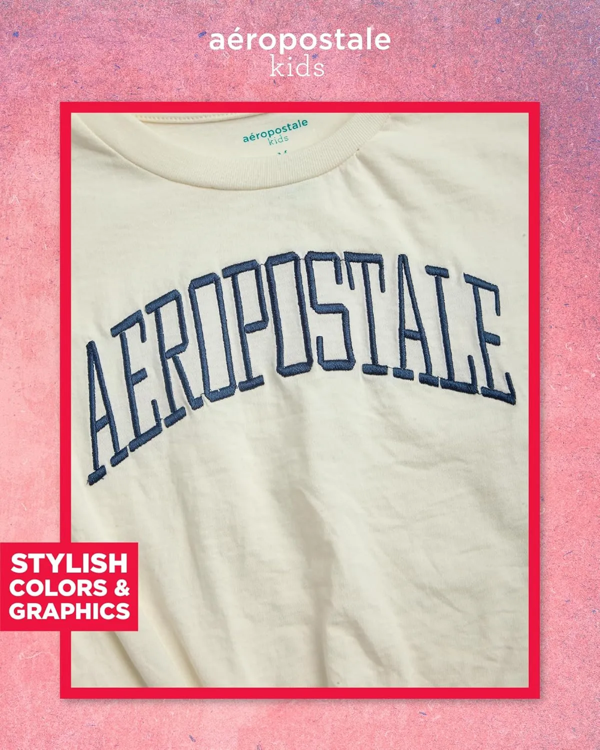 AEROPOSTALE Girls Shorts Set - 2 Piece Short Sleeve Graphic Tee and Paperbag Twill or Denim Shorts Outfits for Girls (7-12)