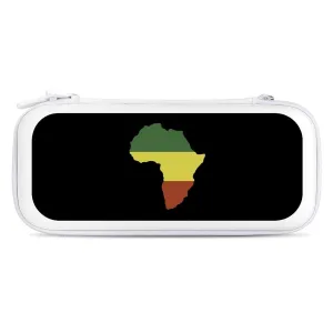 Africa Map Flag Portable Compatible with Switch Carrying Case Protector Bag with 15 Games Accessories White-Style