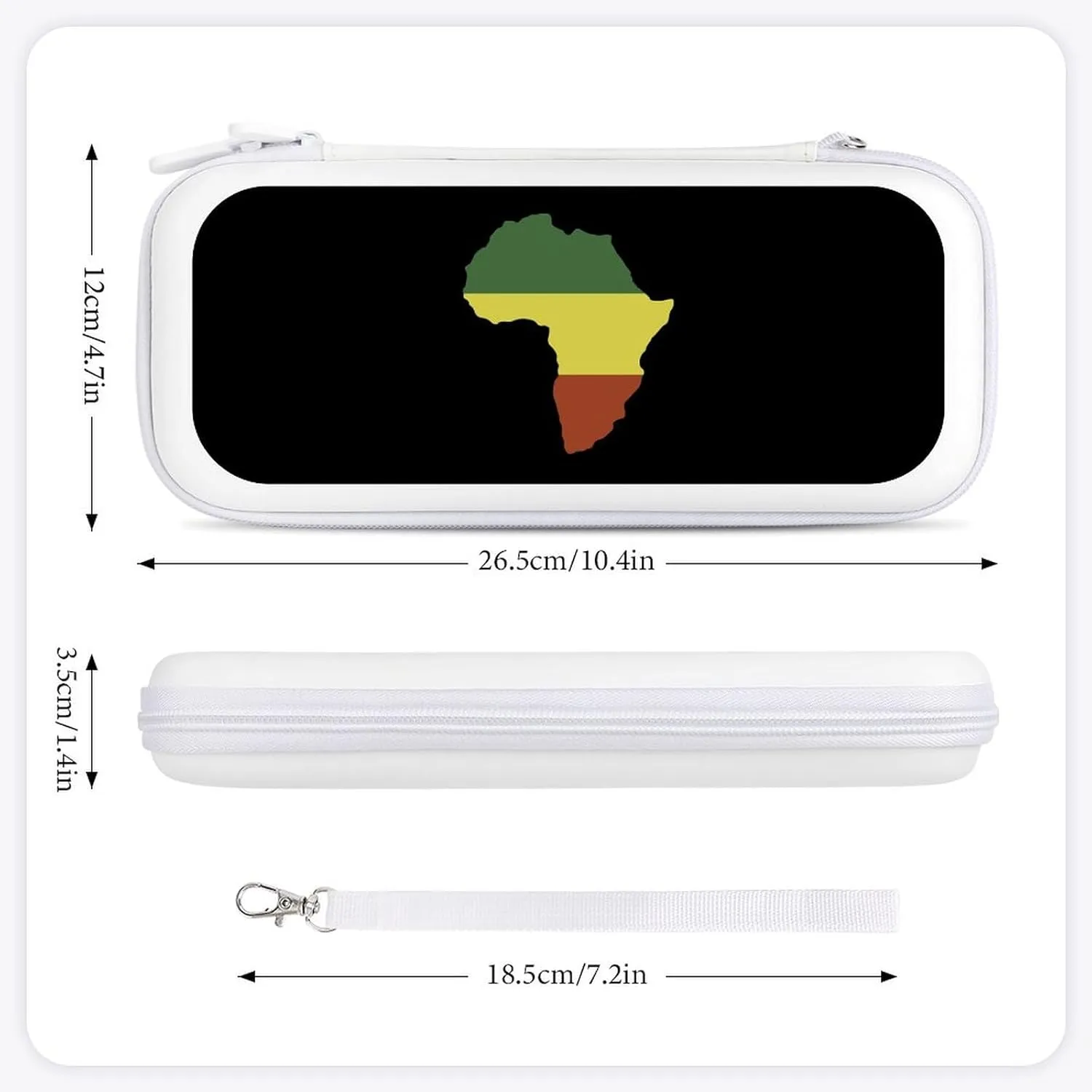 Africa Map Flag Portable Compatible with Switch Carrying Case Protector Bag with 15 Games Accessories White-Style