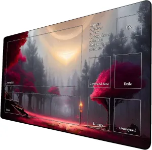 AI Painting TCG Playmat - MTG Trading Card Game Mat with Zone, 24x14 Inches Premium MTG Playmat - The Perfect Companion for Intense Card Battles - Fantasy Dark Vampire Lotus-060