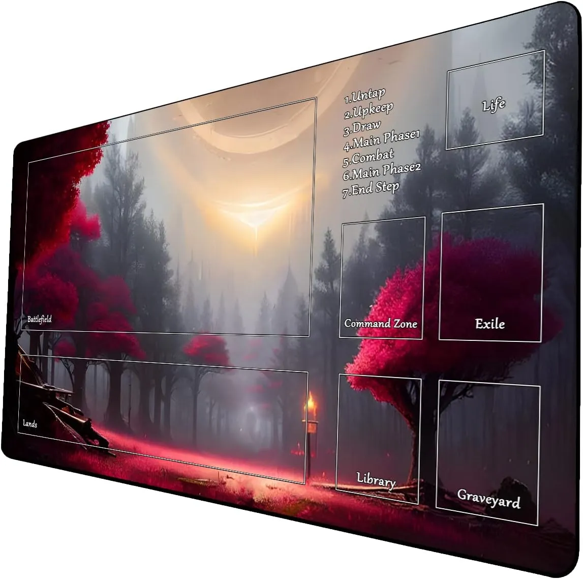 AI Painting TCG Playmat - MTG Trading Card Game Mat with Zone, 24x14 Inches Premium MTG Playmat - The Perfect Companion for Intense Card Battles - Fantasy Dark Vampire Lotus-060