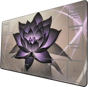 AI Painting TCG Playmat - MTG Trading Card Game Mat with Zone Layout, 24x14 Inches Premium MTG Play Mat - The Perfect Companion for Intense Card Battles - Fantasy Dark Skull Black Lotus 424A345