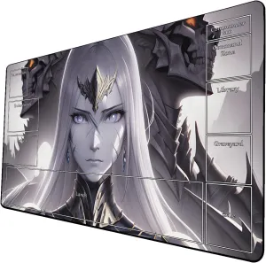 AI Painting TCG Playmat - MTG Trading Card Game Mat with Zone Layout, 24x14 Inches Premium MTG Play Mat - The Perfect Companion for Intense Card Battles - Fantasy Dark Skull Black Lotus 509A274