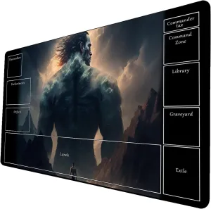 AI Painting TCG Playmat - MTG Trading Card Game Mat with Zone Layout, 24x14 Inches Premium MTG Play Mat - The Perfect Companion for Intense Card Battles - Fantasy Dark Skull Black Lotus 519A262