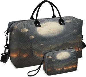 ALAZA Moon and Landscape Travel Duffel Bag Gym Bag Sports Tote Bag Weekender Overnight Travel Bag for Women Men Business Trip Workout