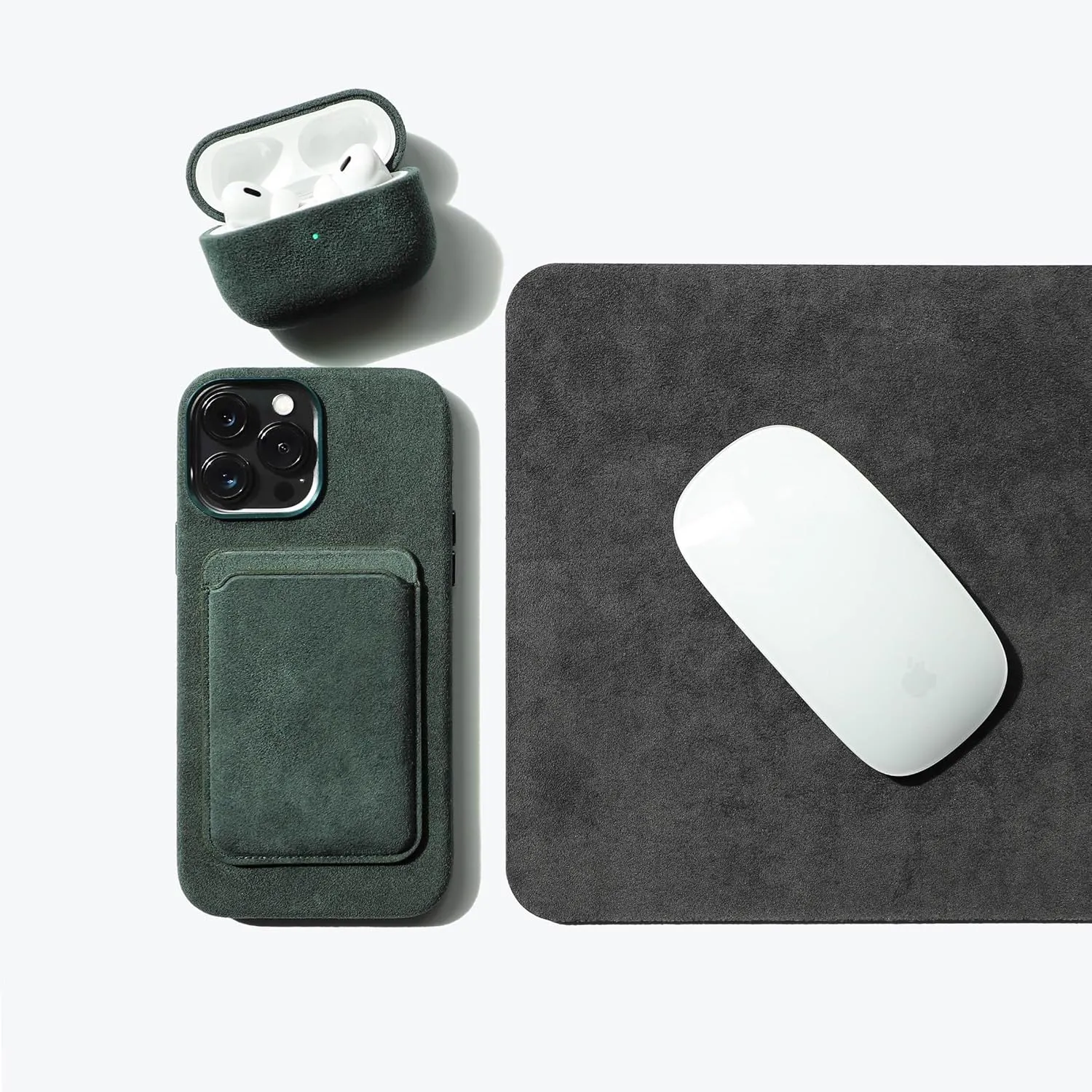 Alcantara Cardholder, Magnetic Wallet Compatible with iPhone 12/13/14/15/16 Series,Card Holder Compatible with MagSafe Magnet (Black)