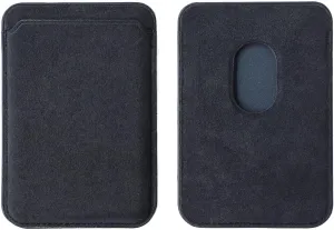 Alcantara Cardholder, Magnetic Wallet Compatible with iPhone 12/13/14/15/16 Series,Card Holder Compatible with MagSafe Magnet (Black)