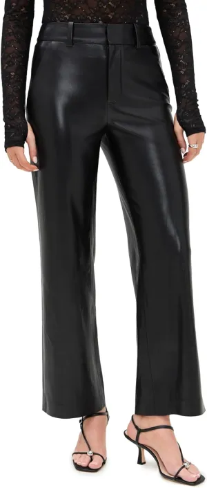 alice   olivia Women's Alexander Vegan Slim Straight Ankle Length Trousers