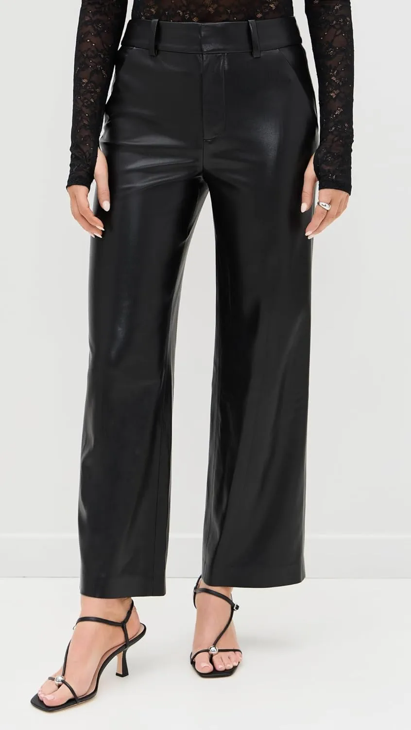 alice   olivia Women's Alexander Vegan Slim Straight Ankle Length Trousers