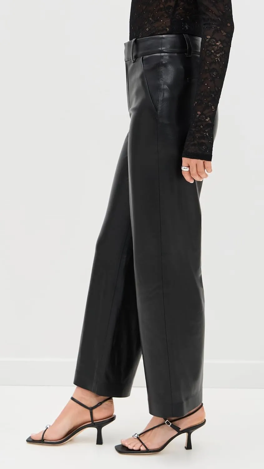 alice   olivia Women's Alexander Vegan Slim Straight Ankle Length Trousers