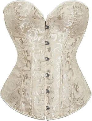 Alivila.Y Fashion Womens Vintage Floral Denim Overbust Corset Bustier Top
