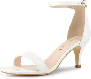 Allegra K Women's Ankle Strap Kitten Heeled Open Toe Stiletto Heels Sandals