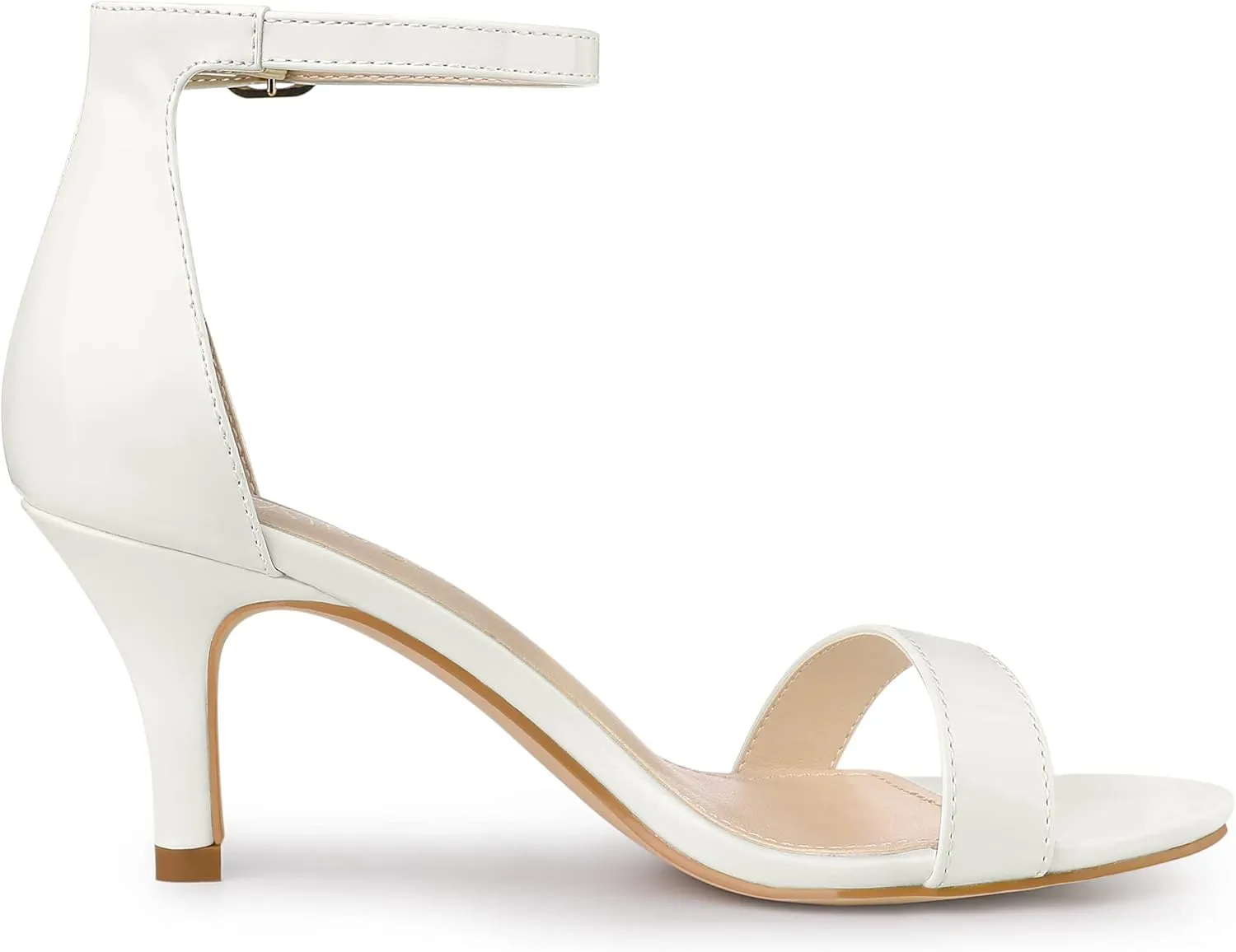Allegra K Women's Ankle Strap Kitten Heeled Open Toe Stiletto Heels Sandals