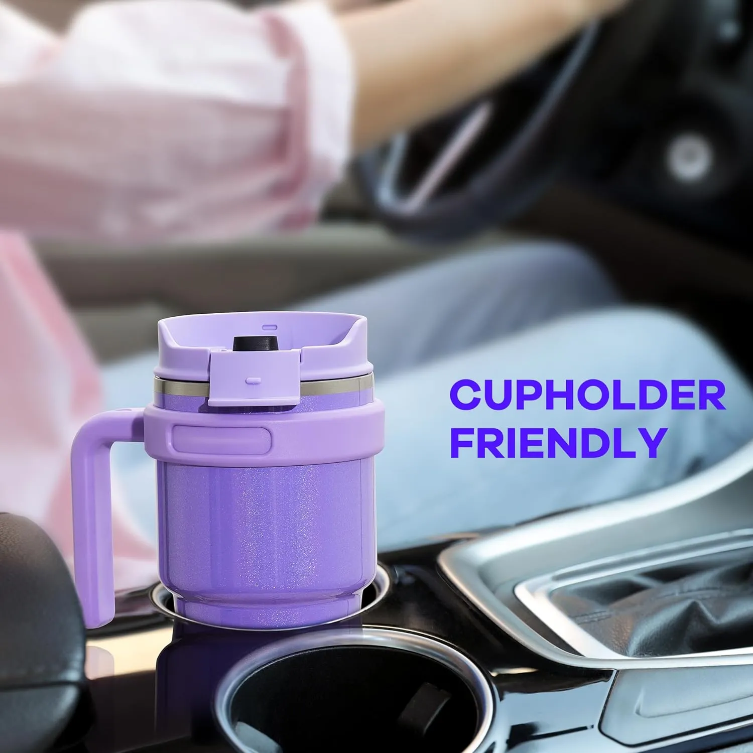 ALOUFEA 20 oz Insulated Coffee Mug Tumbler with Handle, Stainless Steel Travel Mug Tumbler with Lid and Straw,Double Wall Vacuum Leak Proof Ice Coffee Thermal Cup, Red