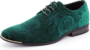 Amali Chadwick, Mens Dress Shoes - Lace Up Oxford Shoes for Men - Tuxedo Shoes, Paisley Pattern, Metal Tip, Mens Designer Shoes