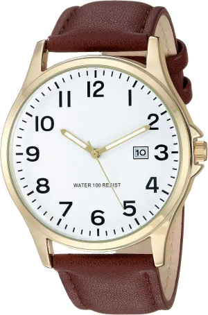 Amazon Essentials Men's Easy to Read Strap Watch
