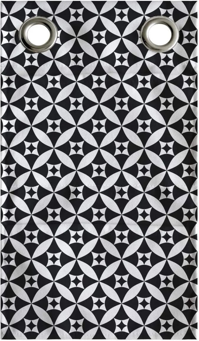 Ambesonne Abstract Hanging Pocket Organizer, Checkerboard Texture Inspired Modern Monochrome Print with Circular Modules, Printed Polyester Storage Bag with Pockets, 9" x 16", Black and White