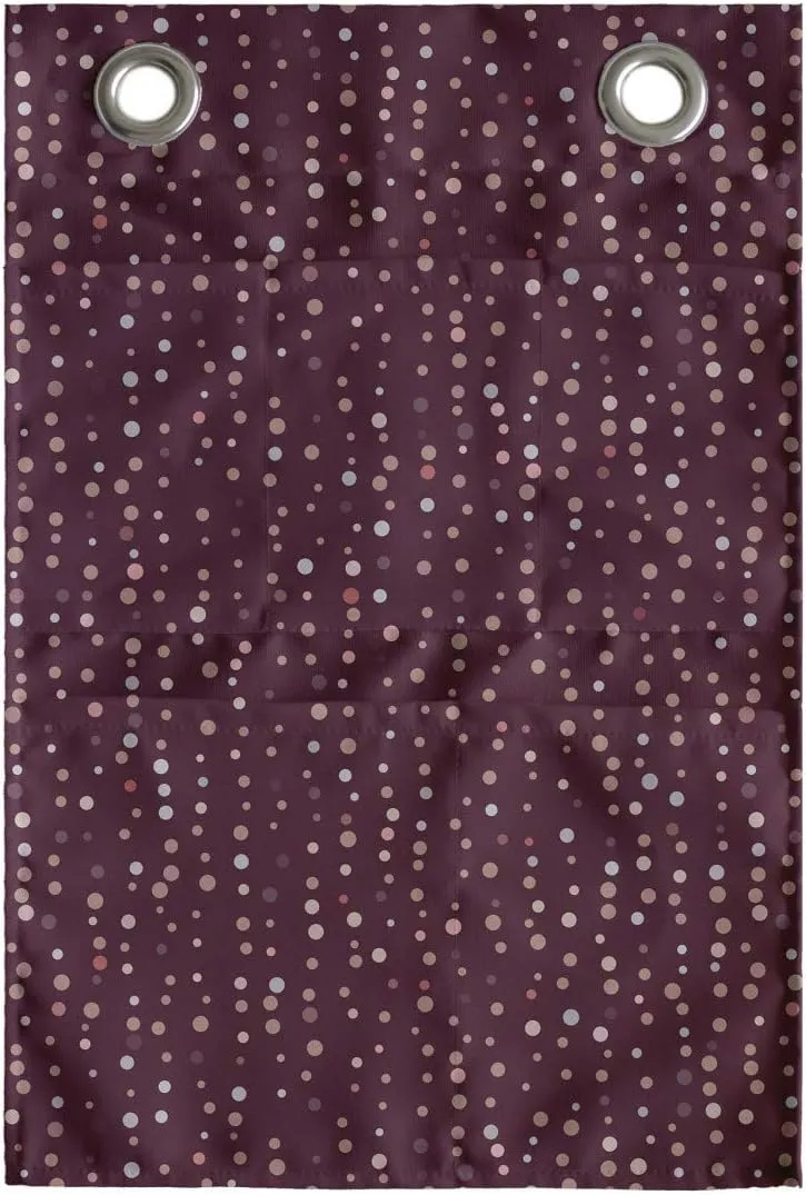 Ambesonne Abstract Hanging Pocket Organizer, Continuing Demonstration of Irregular Sized Round Blots Blemishes Circles, Printed Polyester Storage Bag with Pockets, 14" x 20", Dark Fuchsia