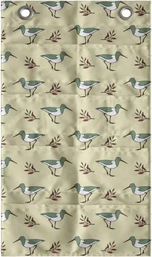 Ambesonne Bird Hanging Pocket Organizer, Pastel Shorebird Flying Animals with Branches Leaves Childish Design Repetition, Printed Polyester Storage Bag with Pockets, 21" x 31", Pale Green Red