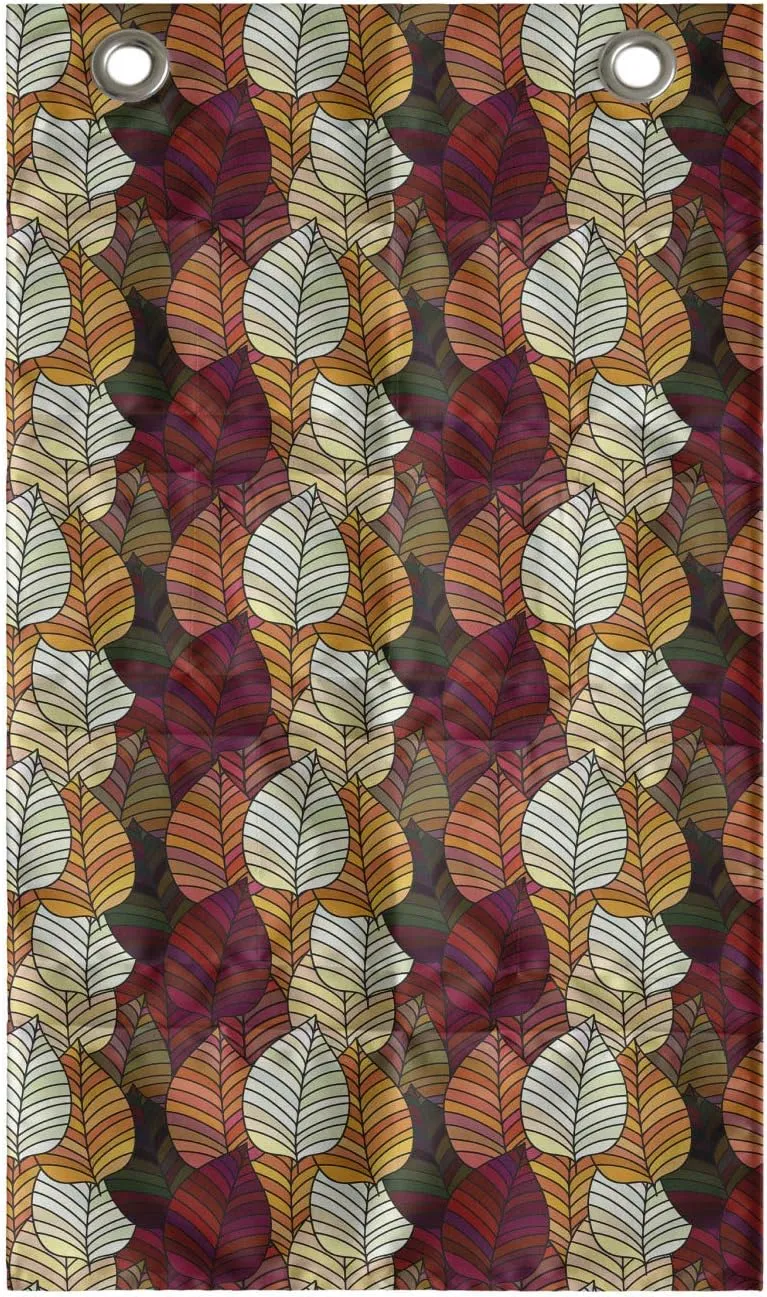 Ambesonne Fall Leaves Hanging Pocket Organizer, Graphical Interpretations of Striped Motifs Overlapping Print Design Abstract, Printed Polyester Storage Bag with Pockets, 21" x 31", Multicolor