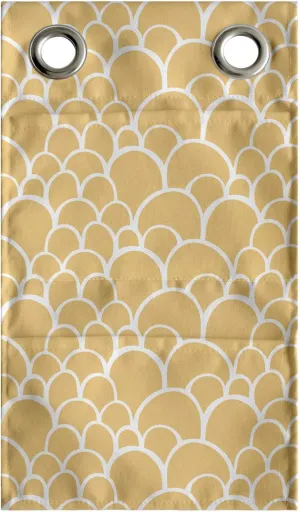 Ambesonne Fish Scale Hanging Pocket Organizer, Reptile Lizard Skin Pattern with Loops Exotic Animal Print Modern Design, Printed Polyester Storage Bag with Pockets, 9" x 16", Mustard and White