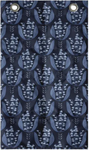 Ambesonne Floral Hanging Pocket Organizer, Demonstration of Vintage Style Garden Flowers and Leaves Meadow Field Plantation, Printed Polyester Storage Bag with Pockets, 21" x 31", Dark Blue