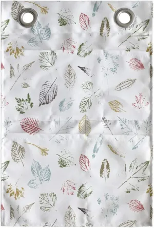Ambesonne Foliage Hanging Pocket Organizer, Botanical Theme Leaf Imprints Various Autumn Elements Pattern Natural Artwork, Printed Polyester Storage Bag with Pockets, 14" x 20", Multicolor