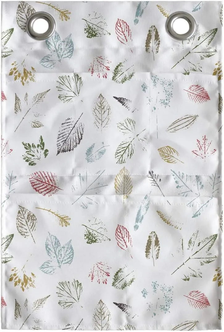 Ambesonne Foliage Hanging Pocket Organizer, Botanical Theme Leaf Imprints Various Autumn Elements Pattern Natural Artwork, Printed Polyester Storage Bag with Pockets, 14" x 20", Multicolor