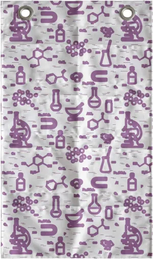 Ambesonne Lab Hanging Pocket Organizer, Scientific Research Elements Microscope Tubes and Signs and, Printed Polyester Storage Bag with Pockets, 21" x 31", Fuchsia and White