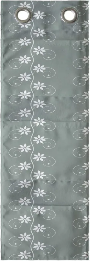 Ambesonne Spring Hanging Pocket Organizer, Old Fashion Flowers with Rococo Influences Essence Lace Pattern Print, Printed Polyester Storage Bag with Pockets, 9" x 27", Pale Sage Green White