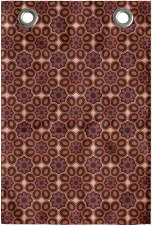 Ambesonne Vintage Hanging Pocket Organizer, Southeast Retro Aboriginal Traditional Pattern Round Flower Petals, Printed Polyester Storage Bag with Pockets, 14" x 20", Maroon Brown Orange