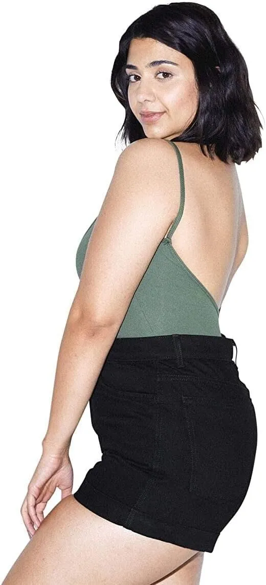 American Apparel Women's Denim High-Waist Cuff Short