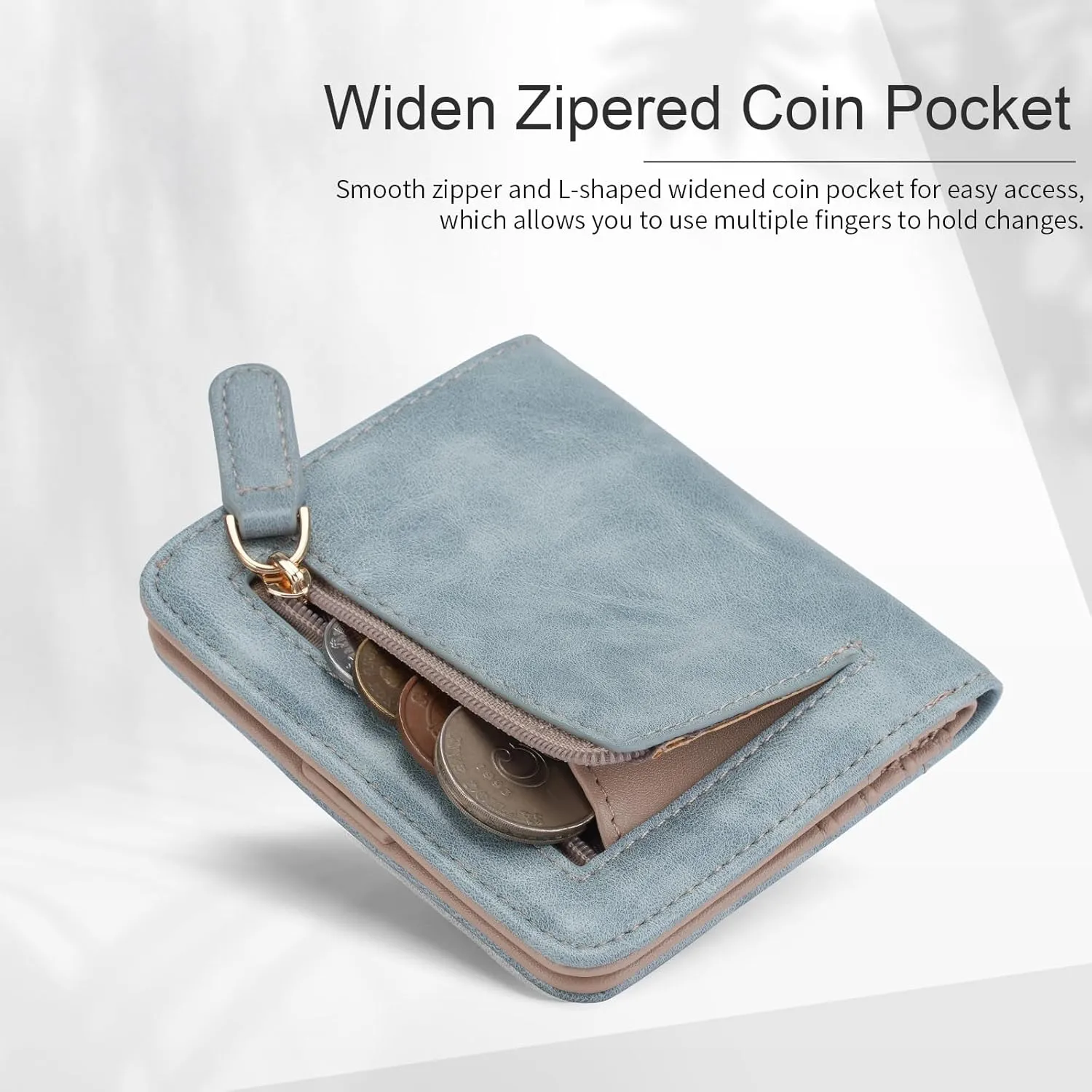 APHISON Womens Wallet, Slim Small Wallet for Women RFID Wallet Women Sunflower Leather ID Credit Card Holder whit Zipper Coin Pocket Bifold Compact Wallet