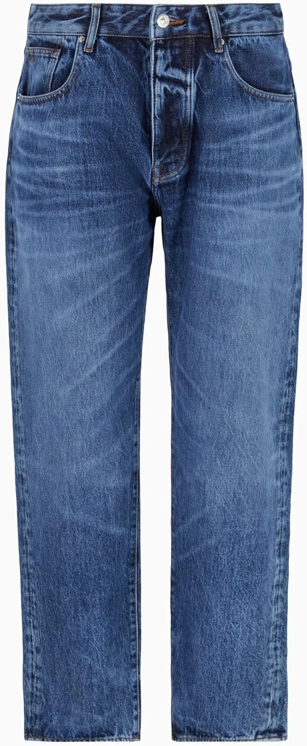 Armani Exchange Men's J82 Loose Tapered Non Stretch Cotton Limited Milano Edition Denim Pants