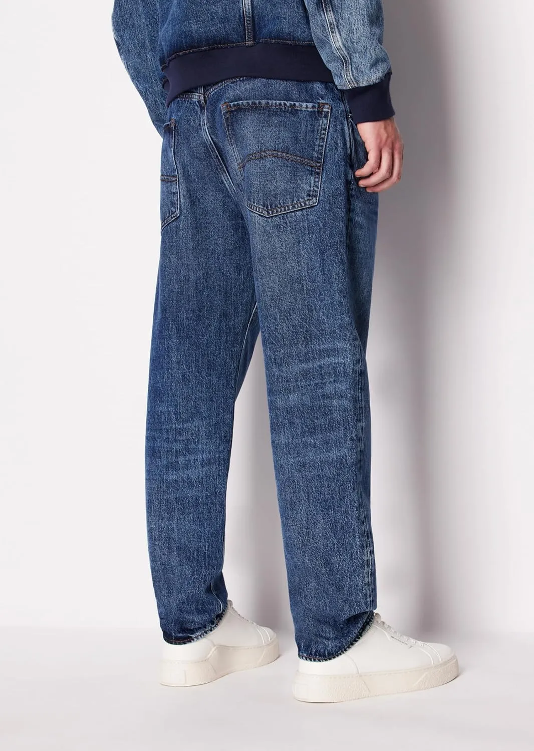 Armani Exchange Men's J82 Loose Tapered Non Stretch Cotton Limited Milano Edition Denim Pants