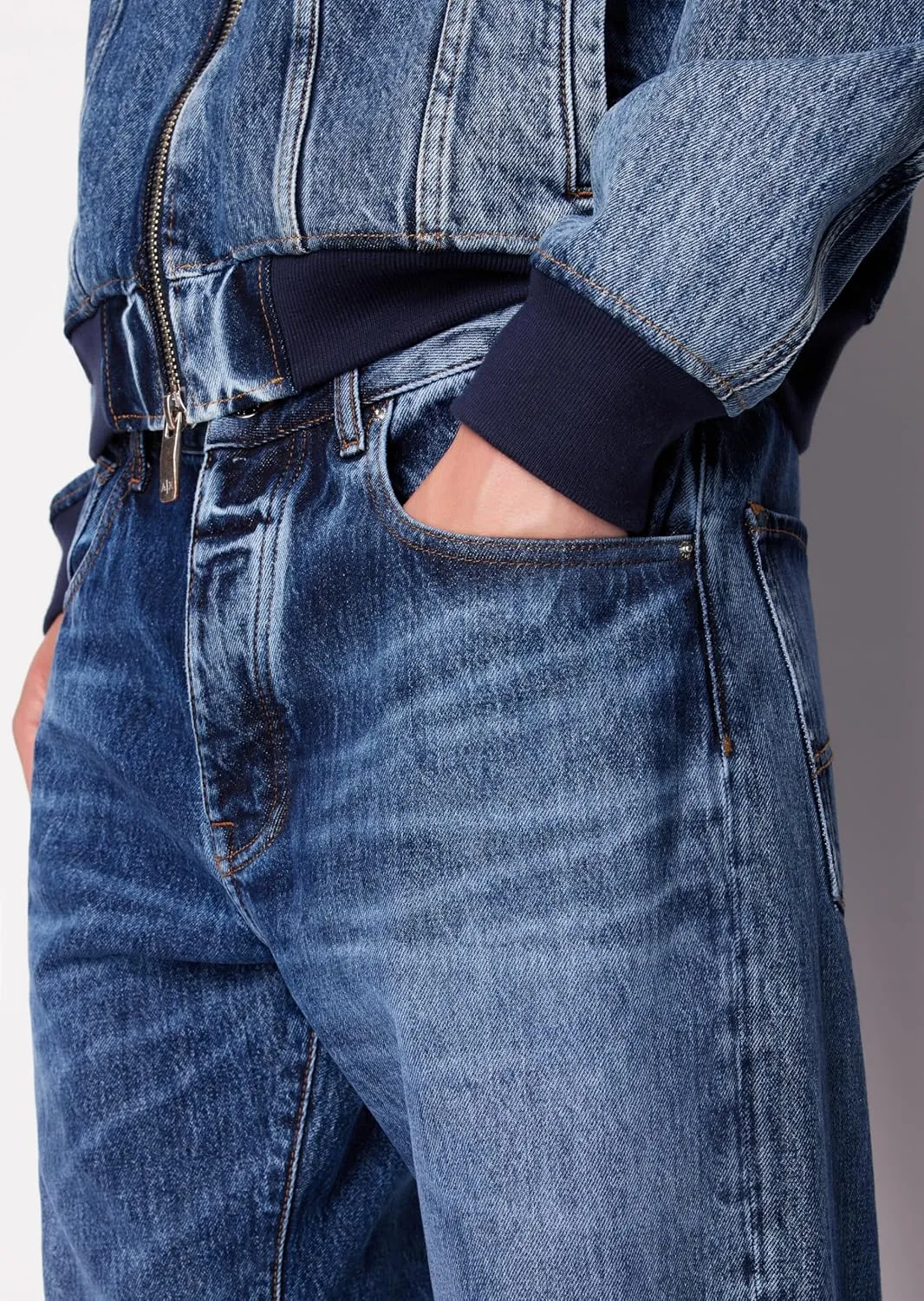 Armani Exchange Men's J82 Loose Tapered Non Stretch Cotton Limited Milano Edition Denim Pants