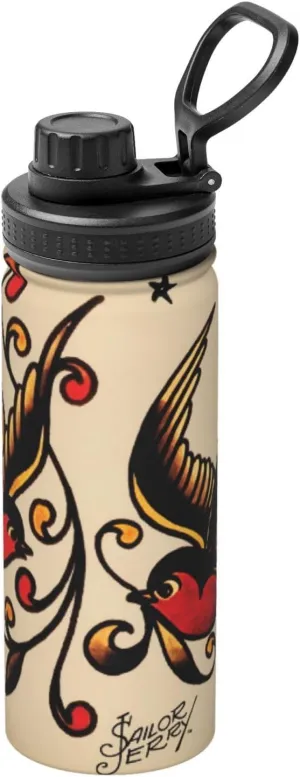 Astilnet Sailor Jerry Tattoo Stainless Steel Water Flask Insulated Sports Water Bottles 18 Oz