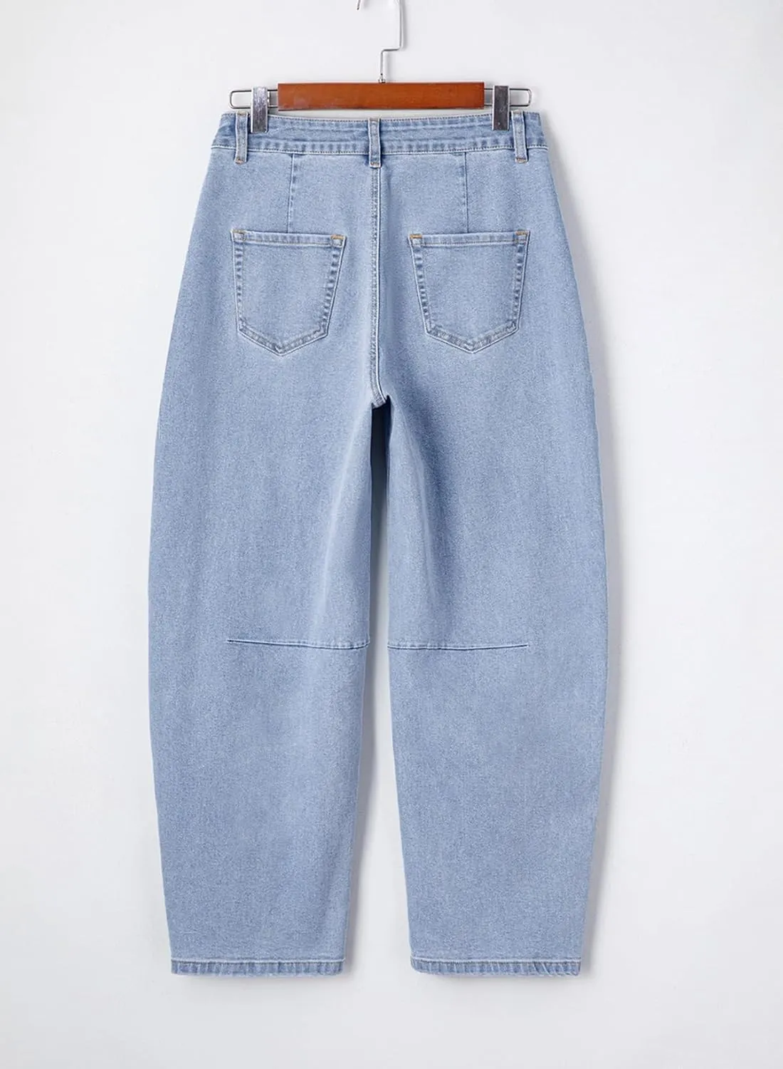 Astylish Womens Baggy Boyfriend Jeans Wide Leg High Waisted Barrel Vintage Trendy Denim Ankle Pants