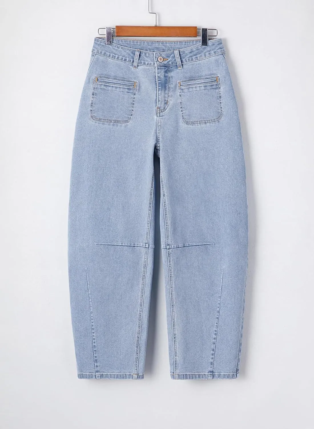 Astylish Womens Baggy Boyfriend Jeans Wide Leg High Waisted Barrel Vintage Trendy Denim Ankle Pants
