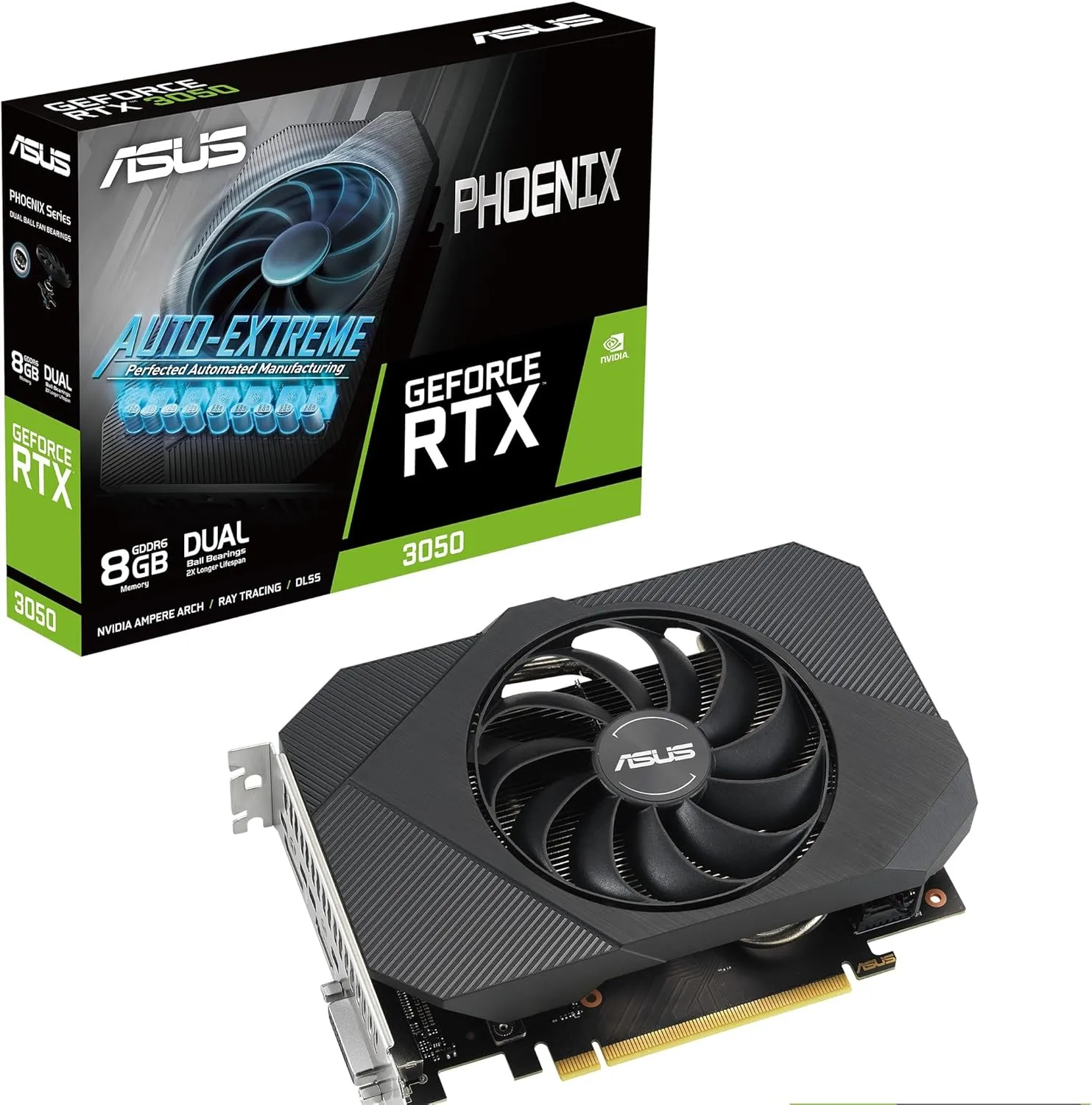 ASUS Phoenix GeForce RTX™ 3050 V2 Graphics Card (PCIe 4.0, 8GB GDDR6, HDMI 2.1, DisplayPort 1.4a)