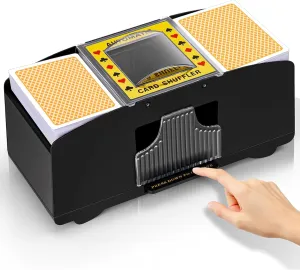 Automatic Card Shuffler 1/2 Decks,Battery Operated Electric Playing Card Shuffler for UNO,Casino Card Game,Poker,Phase 10,Blackjack,Texas Hold'em,Home Card Games