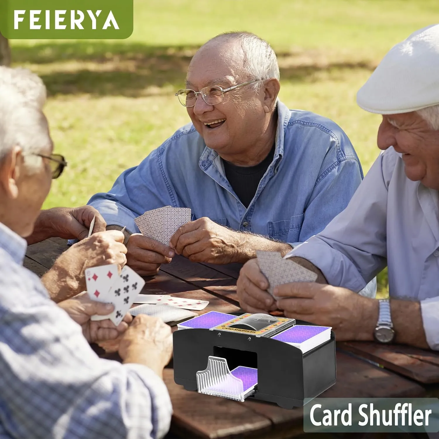 Automatic Card Shuffler 2/1/4/6 Deck,Battery-Operated Electric UNO Poker Shuffler,Playing Card Shuffler for Home Card Game,Travel