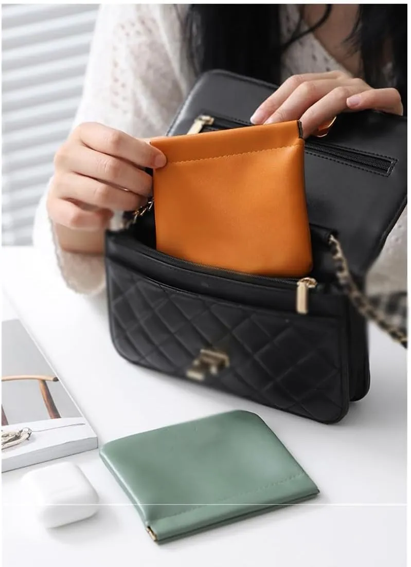 Automatic Closing Makeup Bag, Glasses Storage Bag, Change Bag, Card Bag, Lipstick Storage Small Bag(Gray)