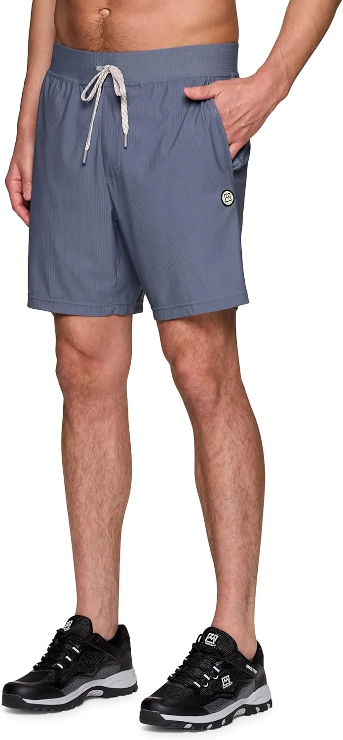 Avalanche Gym Shorts for Men, Breathable Stretch Jersey Quick Drying Workout Hiking Shorts with Pockets