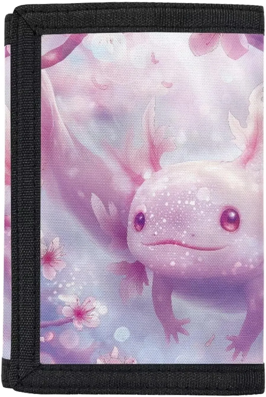 Axolotl Wallet for Girls Wallet for Kids Ages 9-14 Trifold Purse Handbag Toddler/Youth Kids Wallets Coin Pocket Bag Card Holders Nylon Novelty Wallet for Childrens